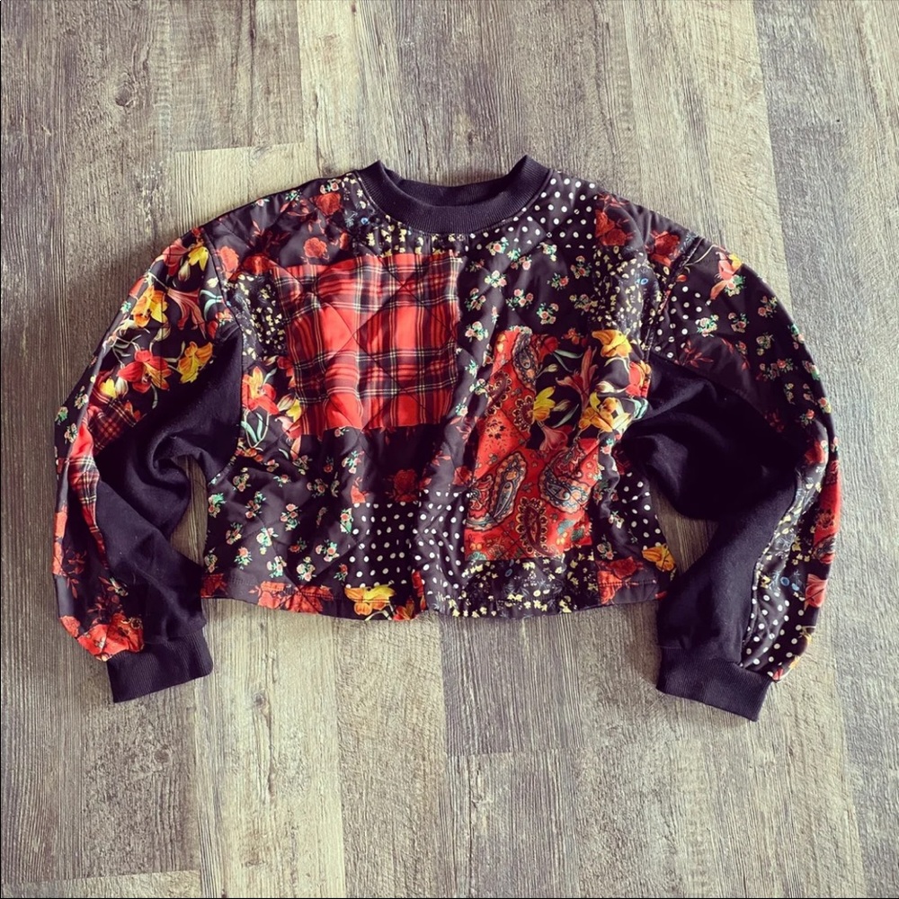 ZARA sweat shirt/sweater. Super cute patchwork